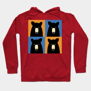 BLACK BEAR ON ORANGE AND BLUE Hoodie